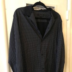 Rag & Bone Navy Dotted Button Down Shirt